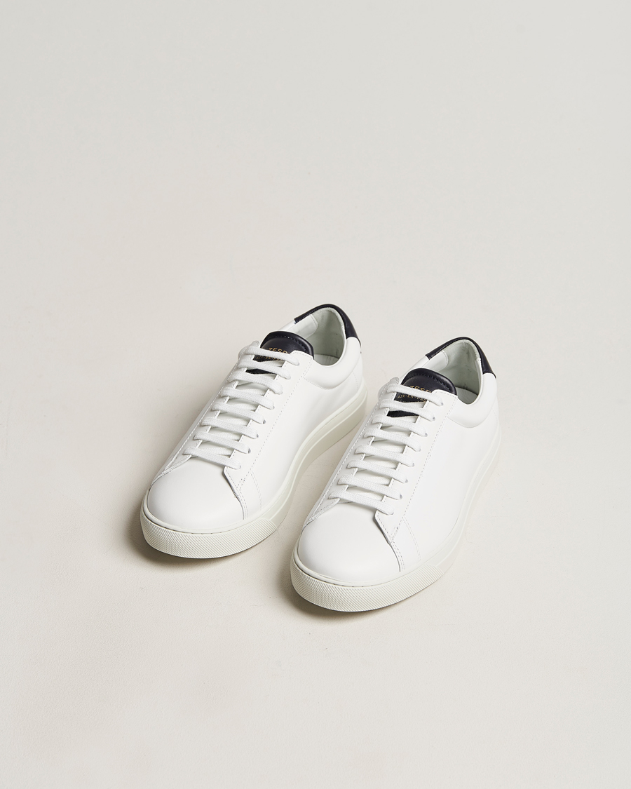 Men | Shoes | Zespà | ZSP4 Nappa Leather Sneakers White/Navy