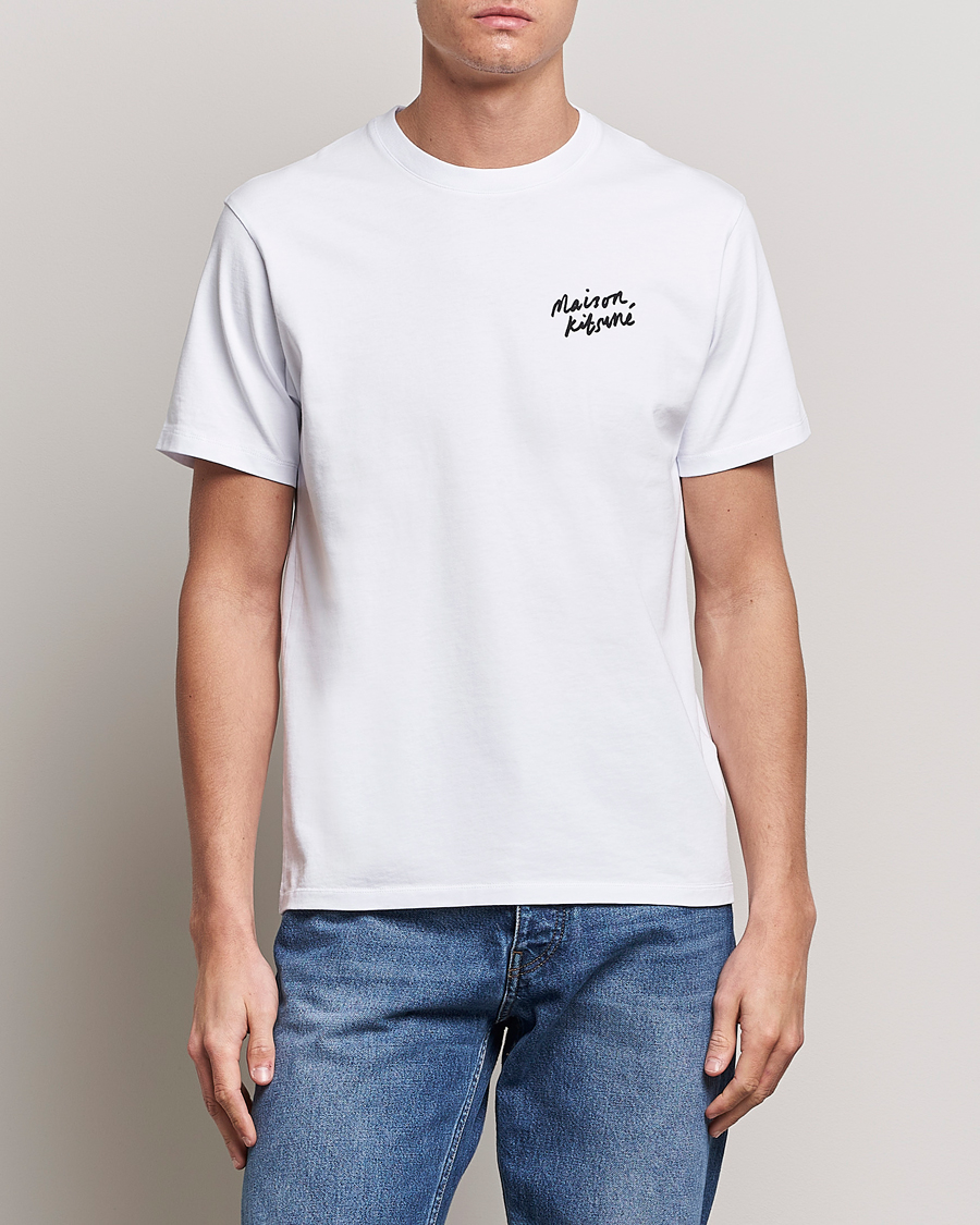 Men | White t-shirts | Maison Kitsuné | Mini Handwriting T-Shirt White