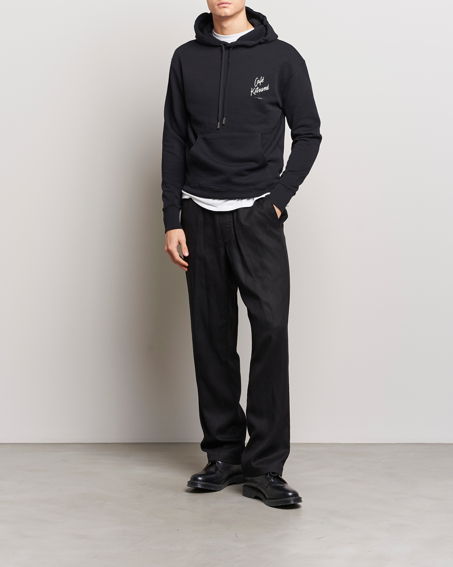 Men | Sweaters & Knitwear | Café Kitsuné | Crew Hoodie Black