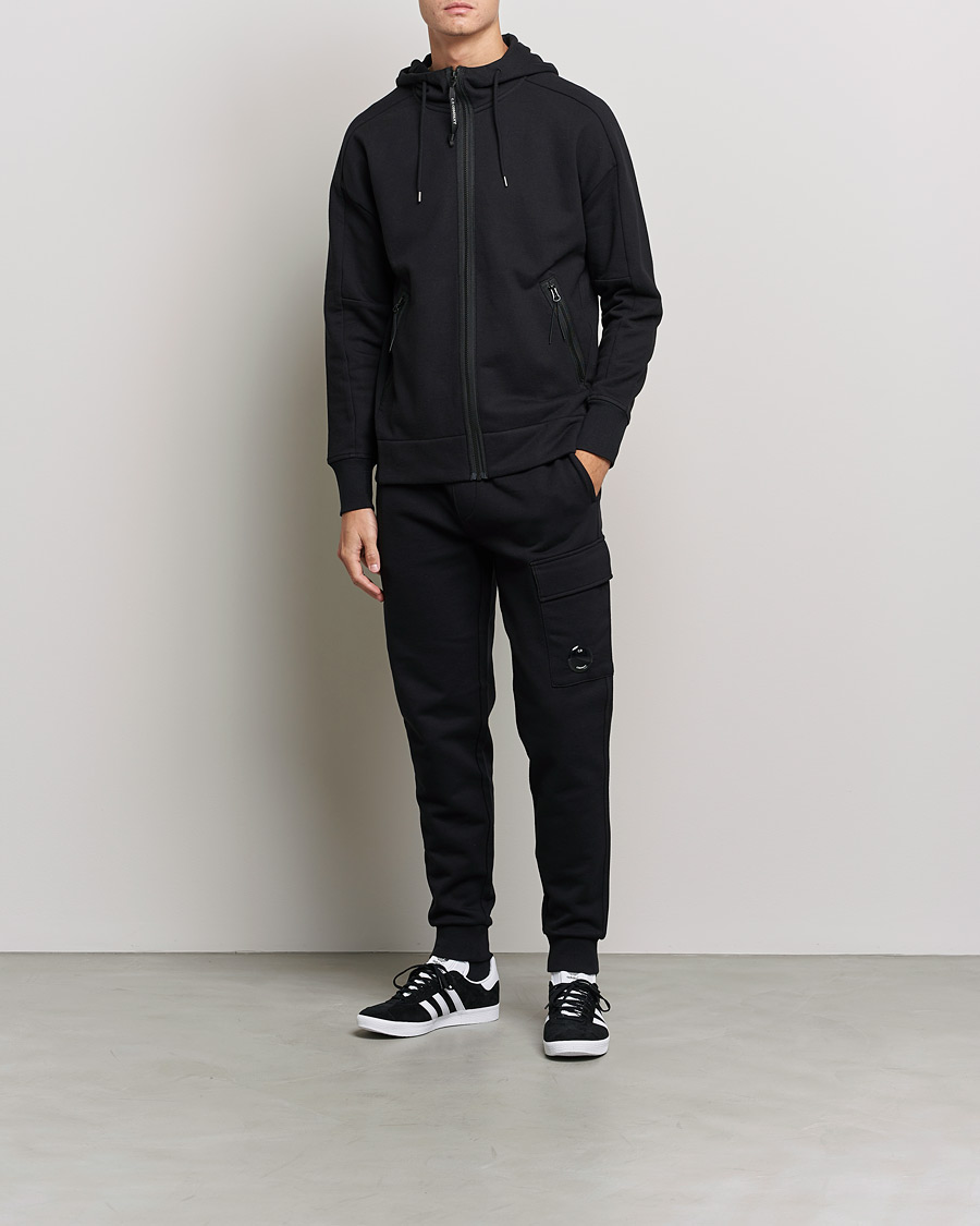 Men | Trousers | C.P. Company | Diagonal Raised Fleece Lens Sweatpants Black