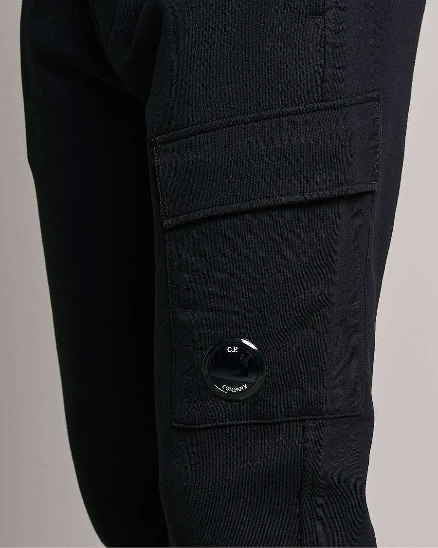 Men | Trousers | C.P. Company | Diagonal Raised Fleece Lens Sweatpants Black