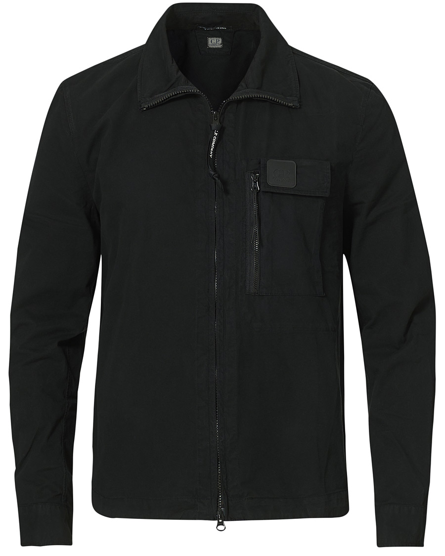 C.P. Company Metropolis Gabardine Zip Overshirt Black at CareOfCarl.com