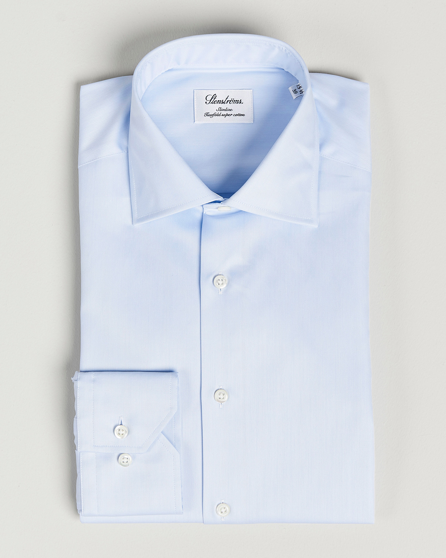 Men |  | Stenströms | Slimline Cut Away Shirt Light Blue