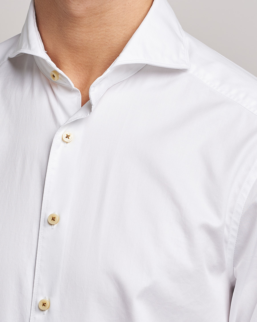 Men | Shirts | Stenströms | Slimline Washed Cotton Shirt White