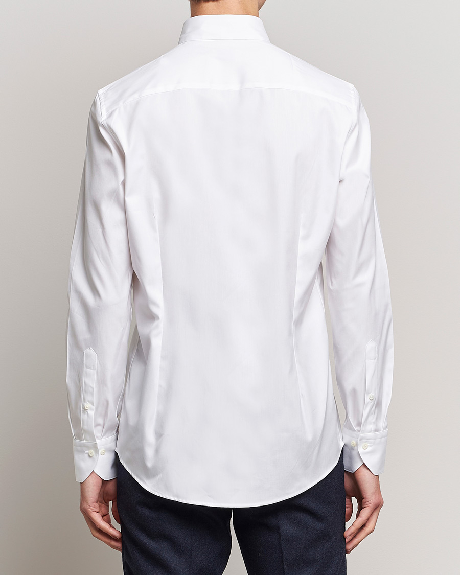 Men | Shirts | Stenströms | Slimline Pinpoint Oxford Button Down Shirt White