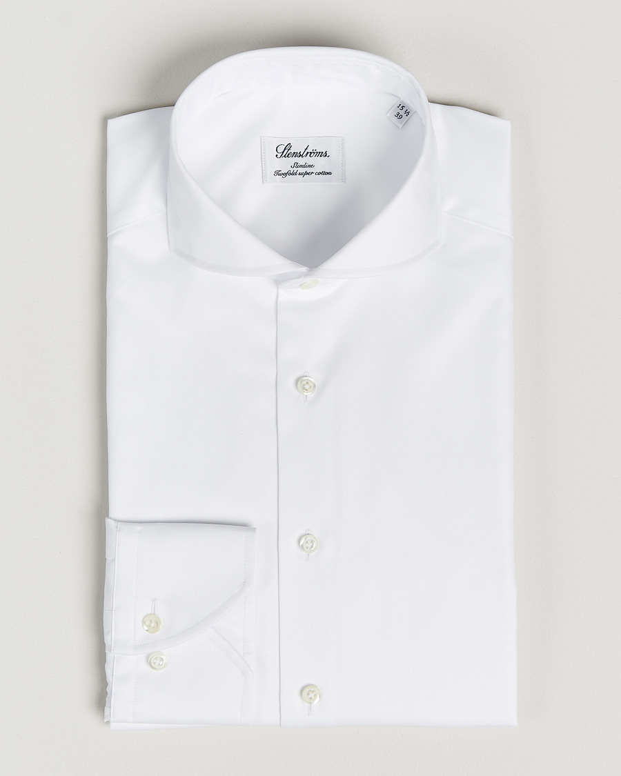 Men | Shirts | Stenströms | Slimline Extreme Cut Away Shirt White