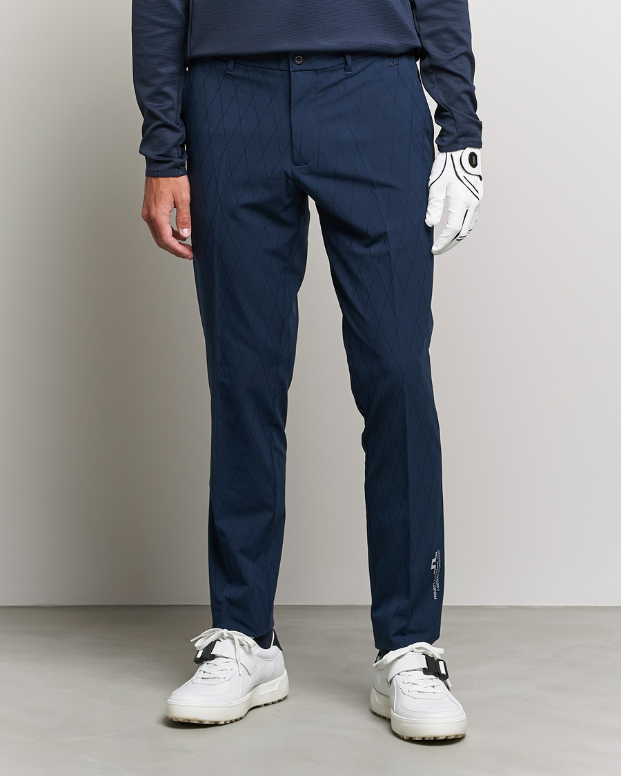 Men | Trousers | J.Lindeberg | Active Argyle Golf Pants Navy