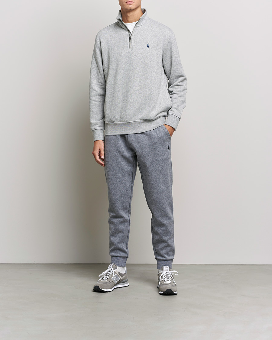 Men | Sweaters & Knitwear | Polo Ralph Lauren | Fleece Jersey Half Zip Andover Heather