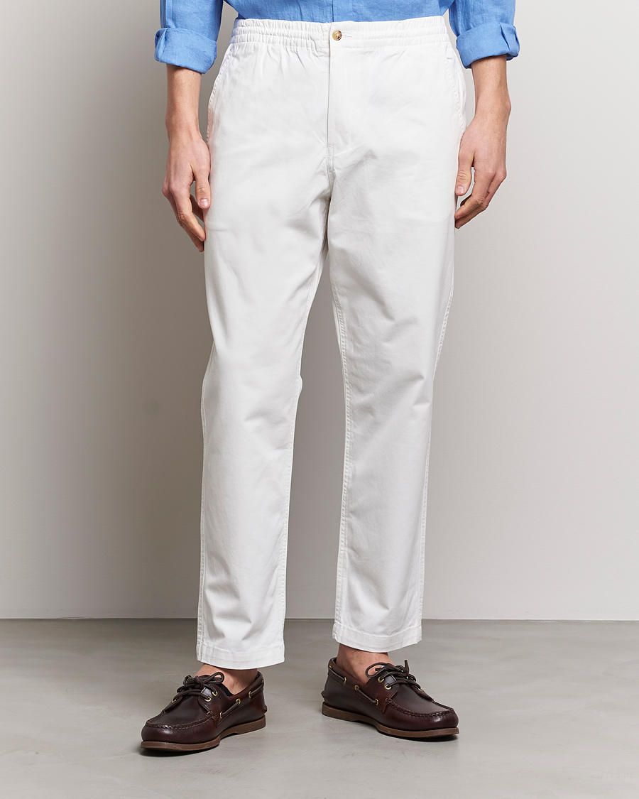 Men | Drawstring Trousers | Polo Ralph Lauren | Prepster Stretch Twill Drawstring Trousers White