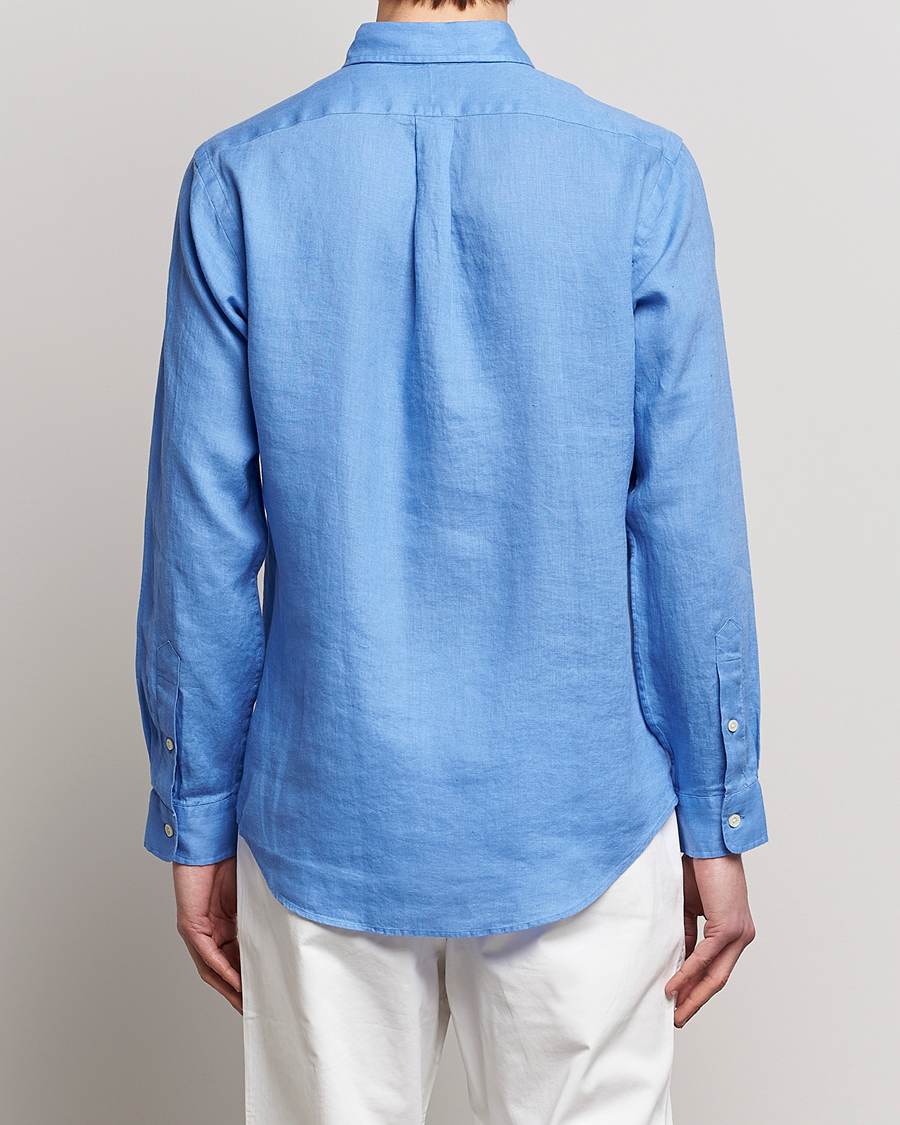 Men | Shirts | Polo Ralph Lauren | Custom Fit Linen Button Down Harbor Island Blue