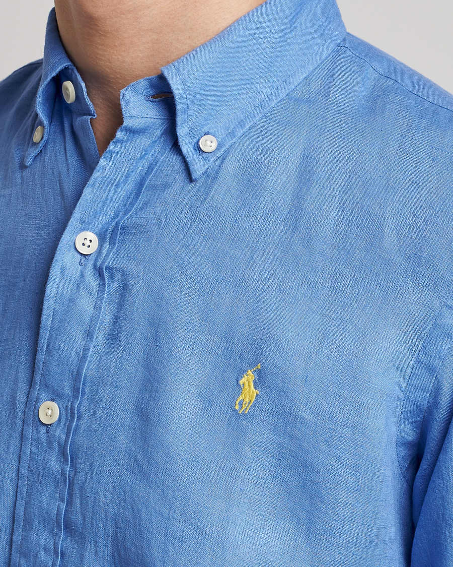Men | Shirts | Polo Ralph Lauren | Custom Fit Linen Button Down Harbor Island Blue