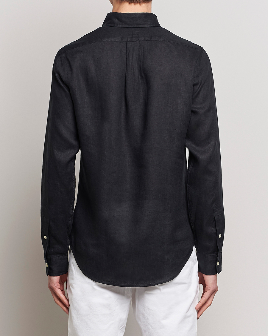 Men | Shirts | Polo Ralph Lauren | Slim Fit Linen Button Down Shirt Polo Black