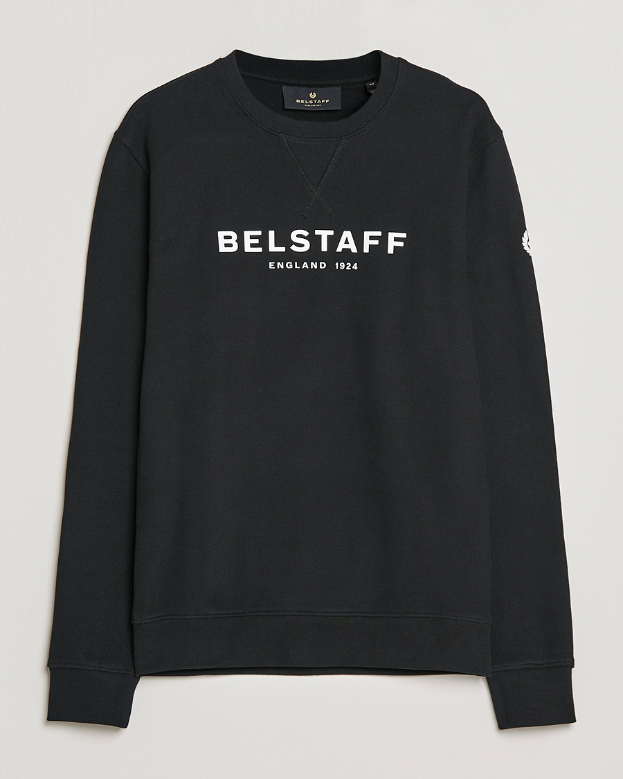 Men | Sweaters & Knitwear | Belstaff | 1924 Crew Neck Logo Sweat Black