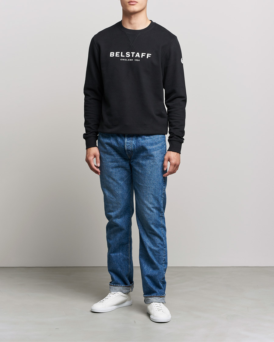 Men | Sweaters & Knitwear | Belstaff | 1924 Crew Neck Logo Sweat Black