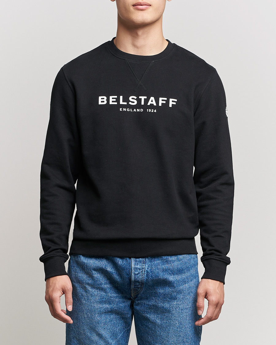 Men | Sweaters & Knitwear | Belstaff | 1924 Crew Neck Logo Sweat Black
