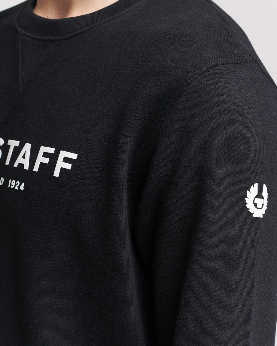 Men | Sweaters & Knitwear | Belstaff | 1924 Crew Neck Logo Sweat Black