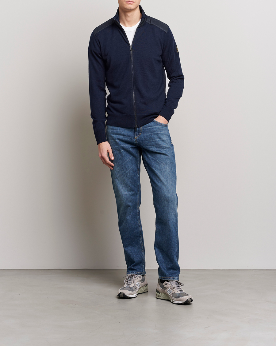 Men | Sweaters & Knitwear | Belstaff | Kelby Zip Cardigan Navy