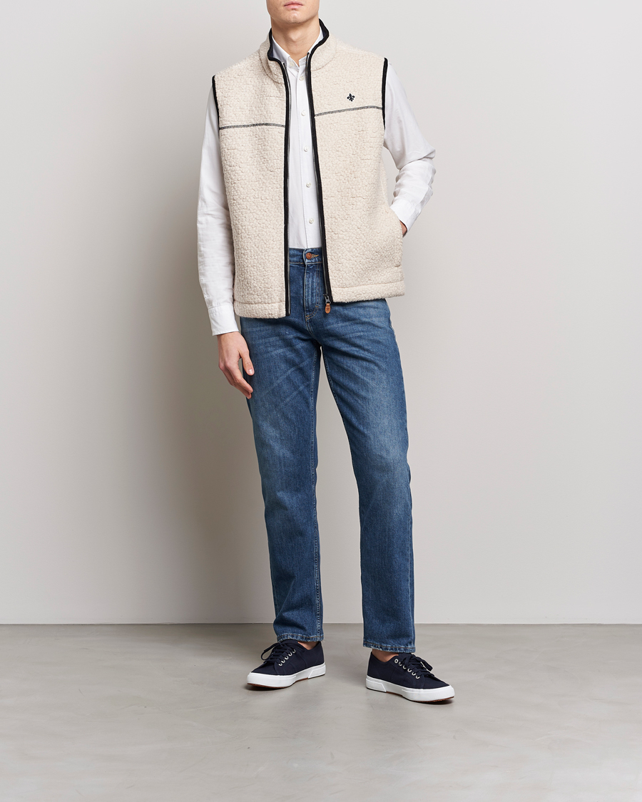 Men | Gilets | Morris | Whitfield Pile Vest White