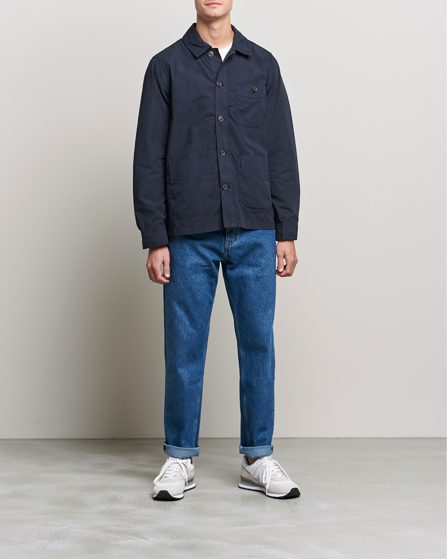 Men | Shirts | Morris | Morley Ripstop Shirt Jacket Old Blue