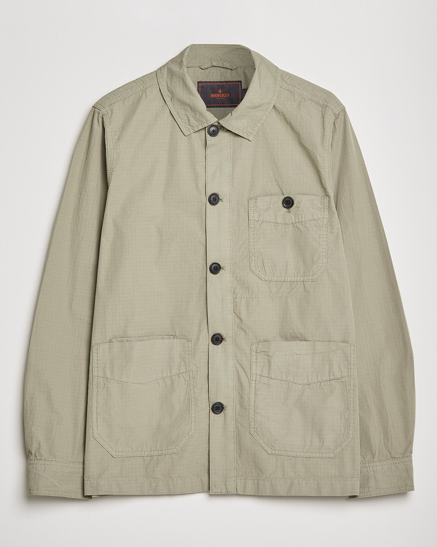 Men | Shirts | Morris | Morley Ripstop Shirt Jacket Light Green