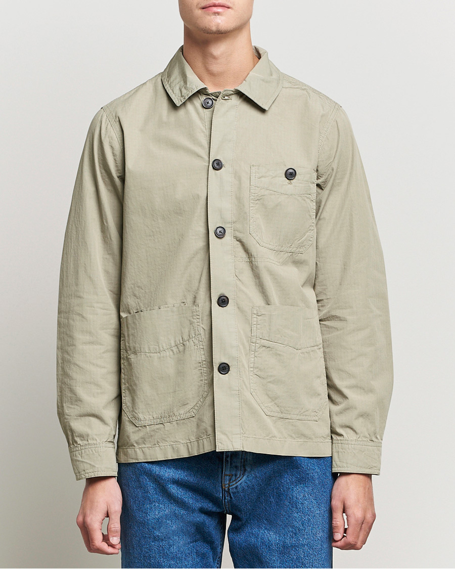 Men | Shirts | Morris | Morley Ripstop Shirt Jacket Light Green