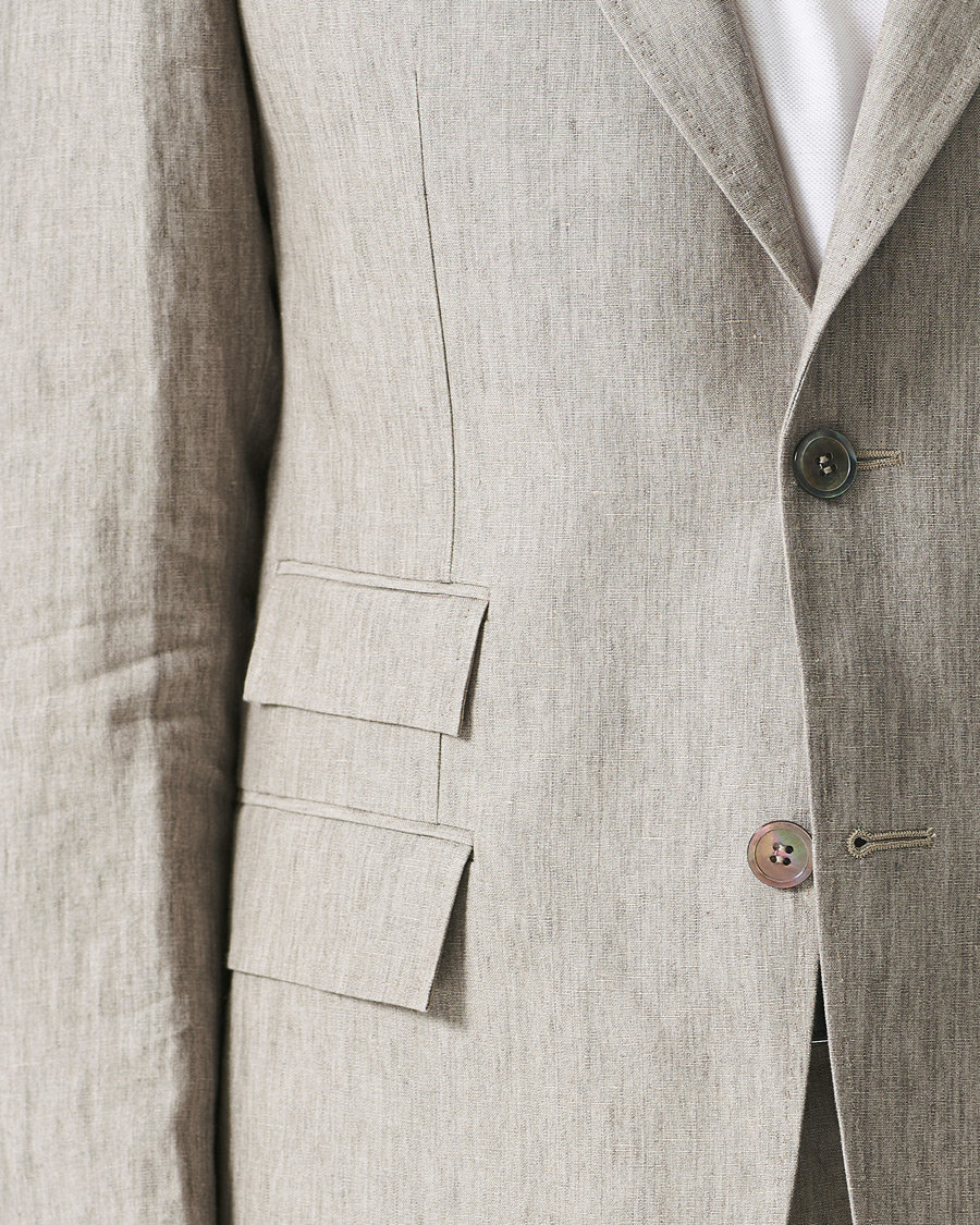 Men | Blazers | Morris Heritage | Keith Linen Suit Blazer Khaki