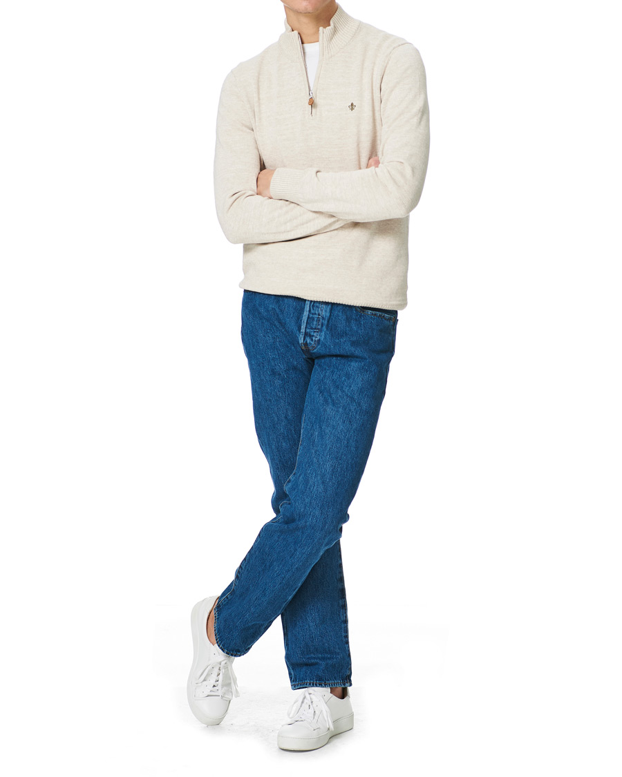 Men | Sweaters & Knitwear | Morris | Randall Cotton Half Zip Ecru