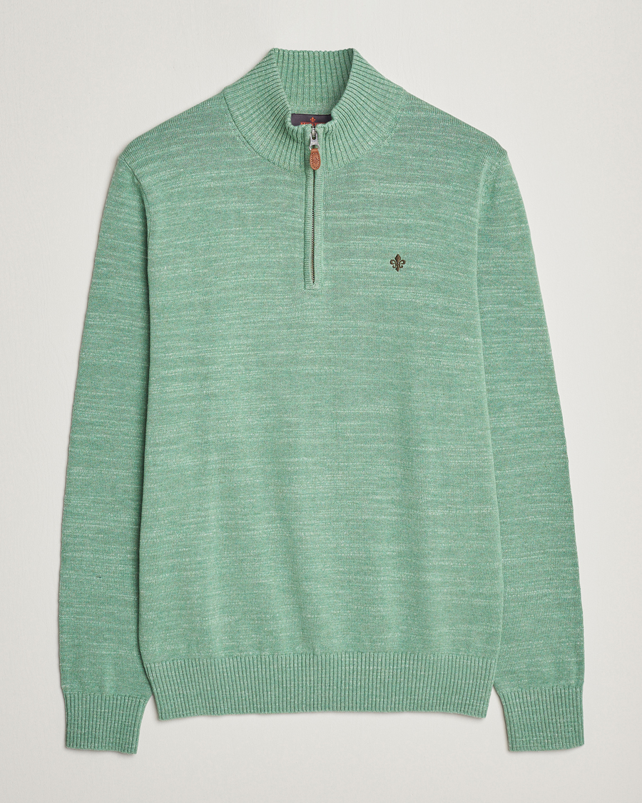 Men | Sweaters & Knitwear | Morris | Randall Cotton Half Zip Green