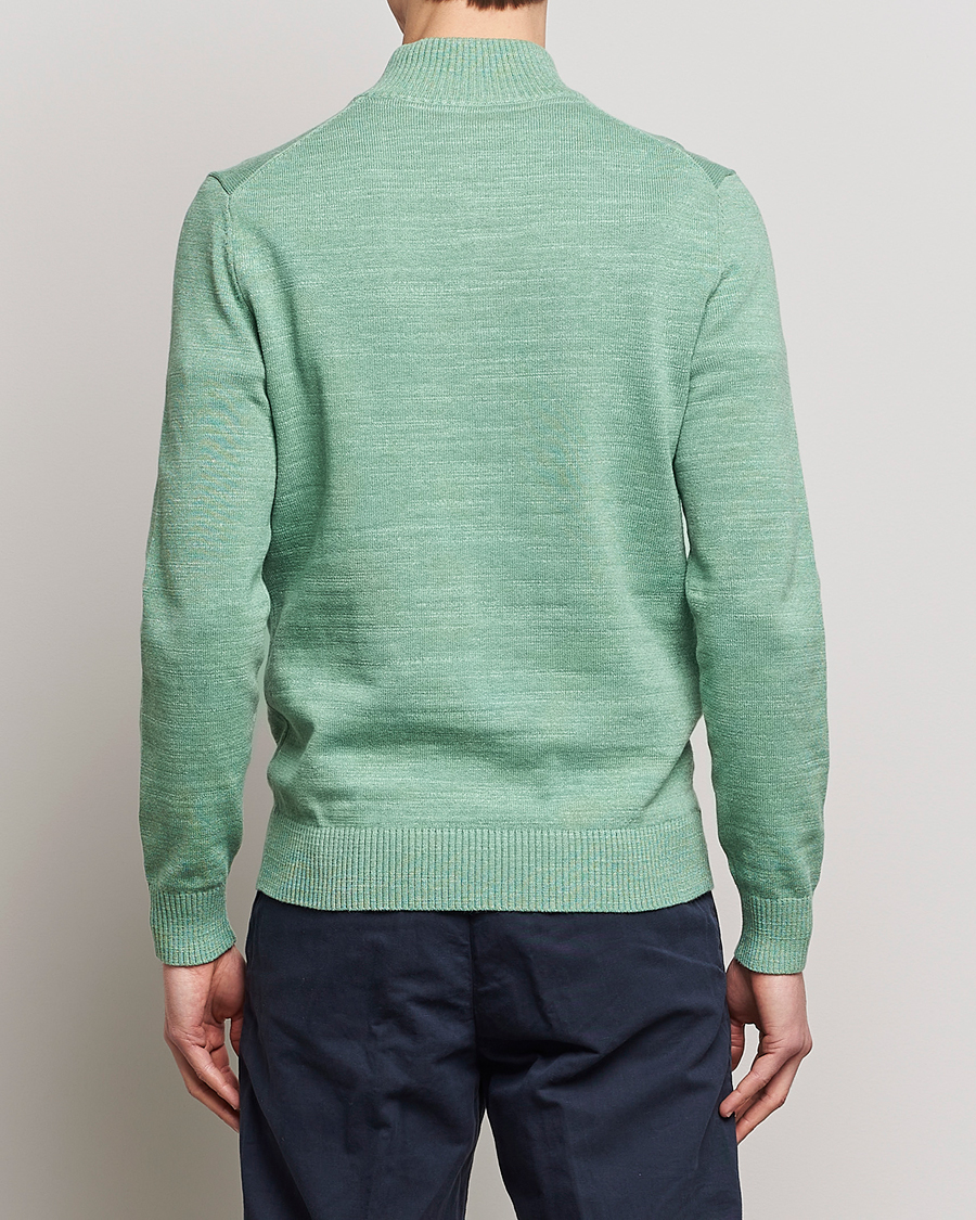 Men | Sweaters & Knitwear | Morris | Randall Cotton Half Zip Green