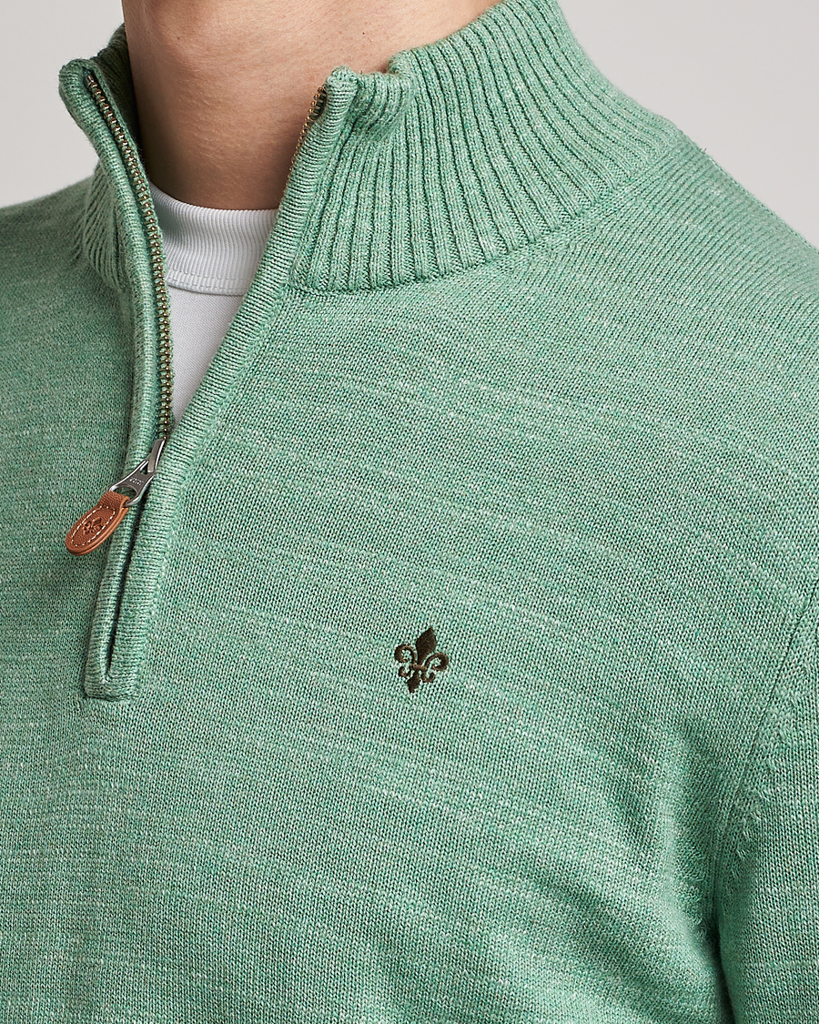 Men | Sweaters & Knitwear | Morris | Randall Cotton Half Zip Green