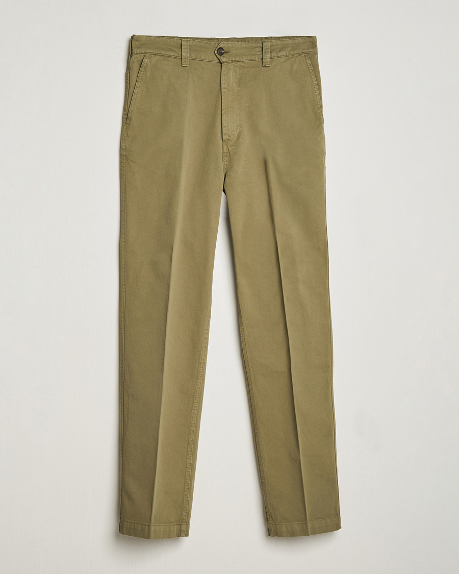 Men | Preppy Authentic | Drake's | Flat Front Cotton Chino Olive