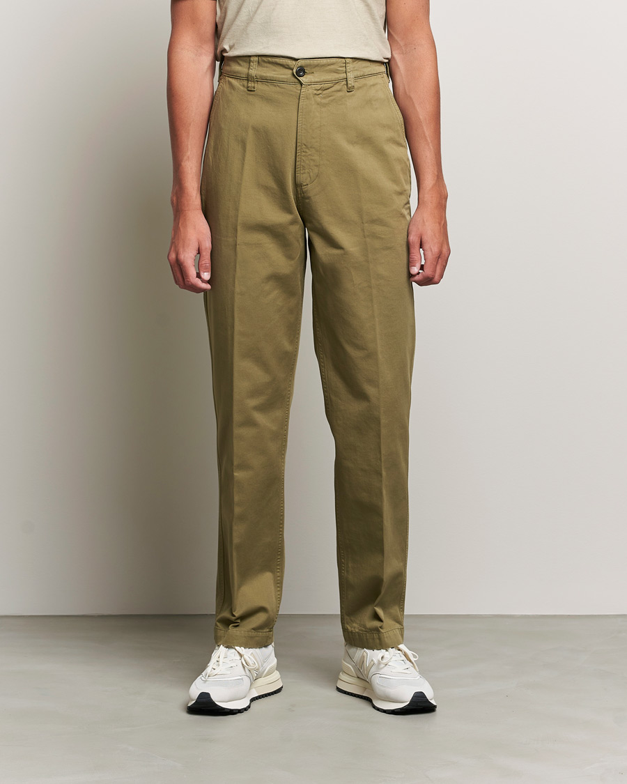 Men | What's new | Drake's | Flat Front Cotton Chino Olive