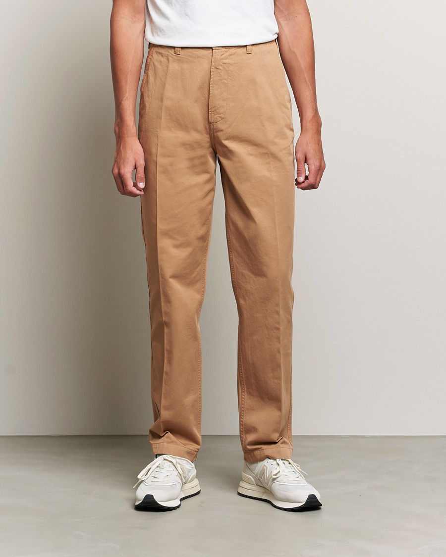 Men | Preppy Authentic | Drake's | Flat Front Cotton Chino Brown