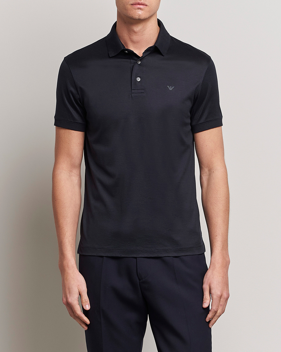 Men | Polo Shirts | Emporio Armani | Cotton Tencel Polo Navy