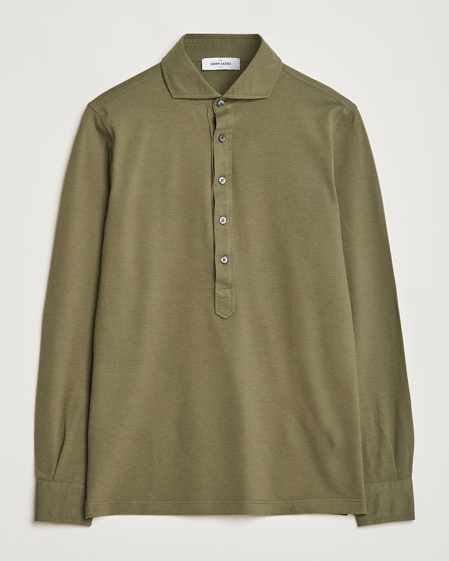 Men | Shirts | Gran Sasso | Popover Shirt Olive