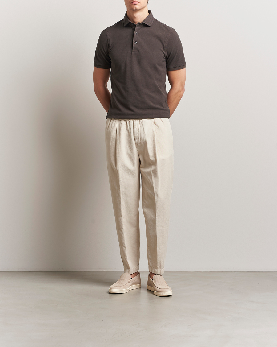 Men | Polo Shirts | Gran Sasso | Washed Polo Brown