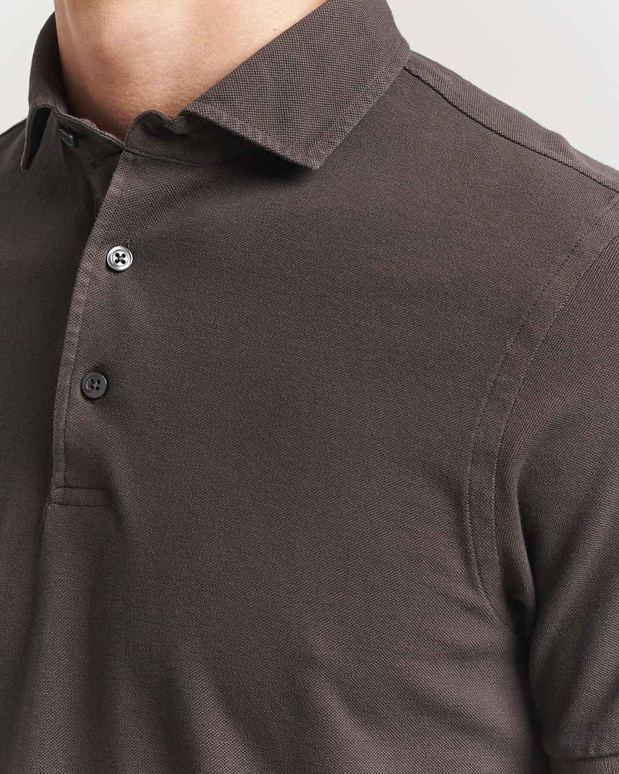 Men | Polo Shirts | Gran Sasso | Washed Polo Brown