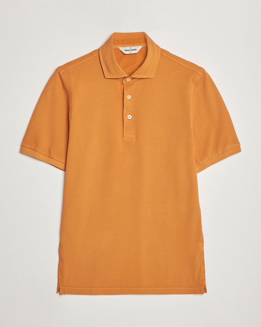 Men | Polo Shirts | Gran Sasso | Washed Polo Orange