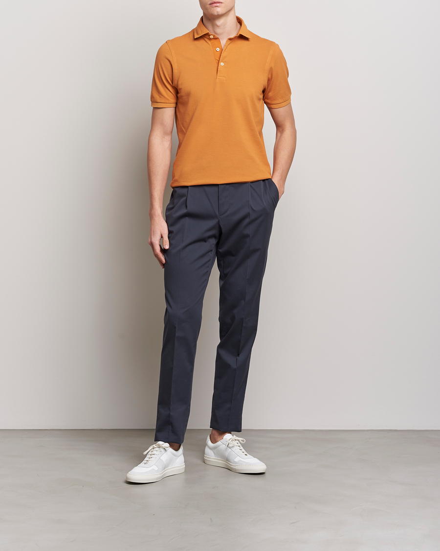 Men | Polo Shirts | Gran Sasso | Washed Polo Orange