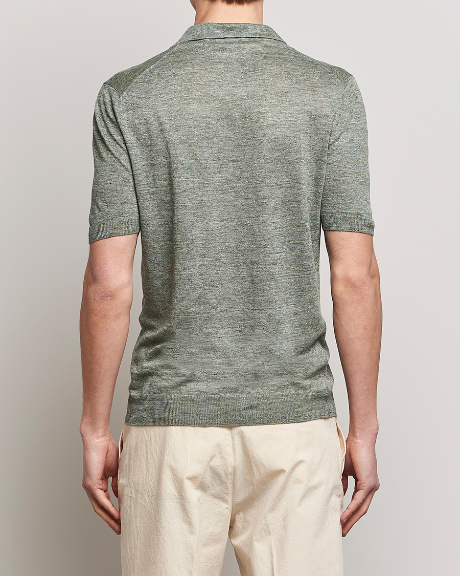 Men | Polo Shirts | Gran Sasso | Knitted Linen Polo Green