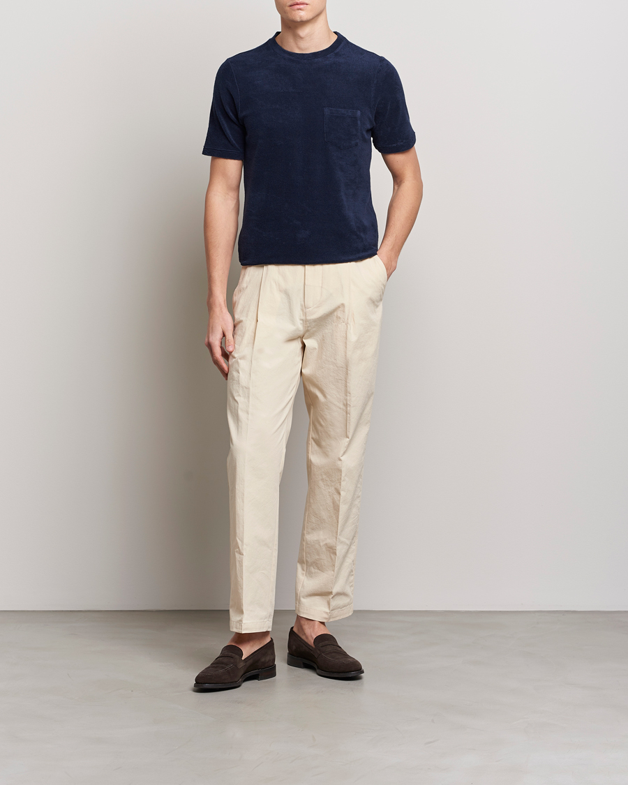 Men | T-Shirts | Gran Sasso | Cotton Terry Tee Navy