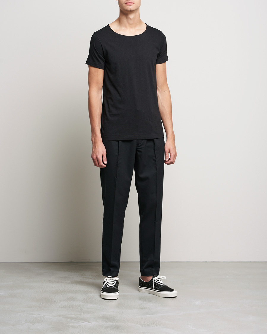 Men | T-Shirts | Merz b. Schwanen | 1920s Loopwheeled T-Shirt Black