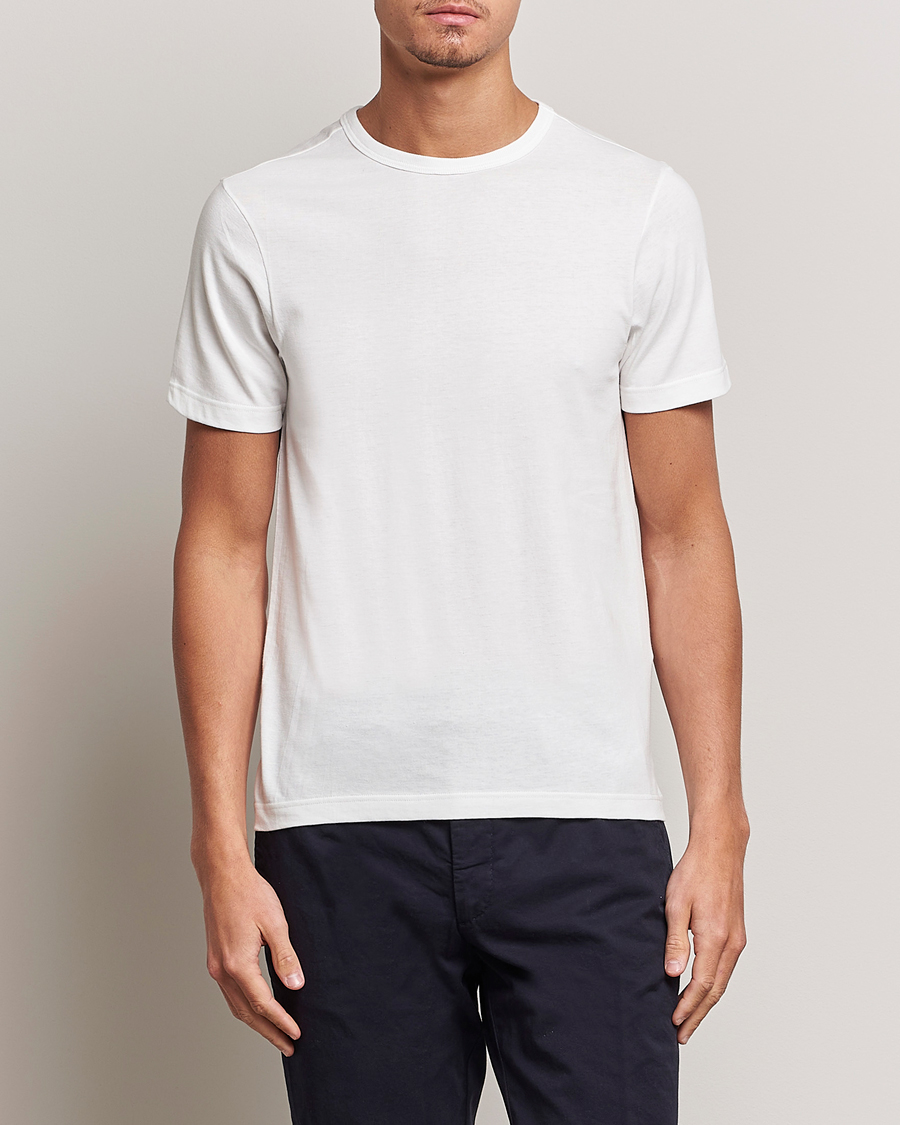 Men | White t-shirts | Merz b. Schwanen | 1950s Classic Loopwheeled Tee White