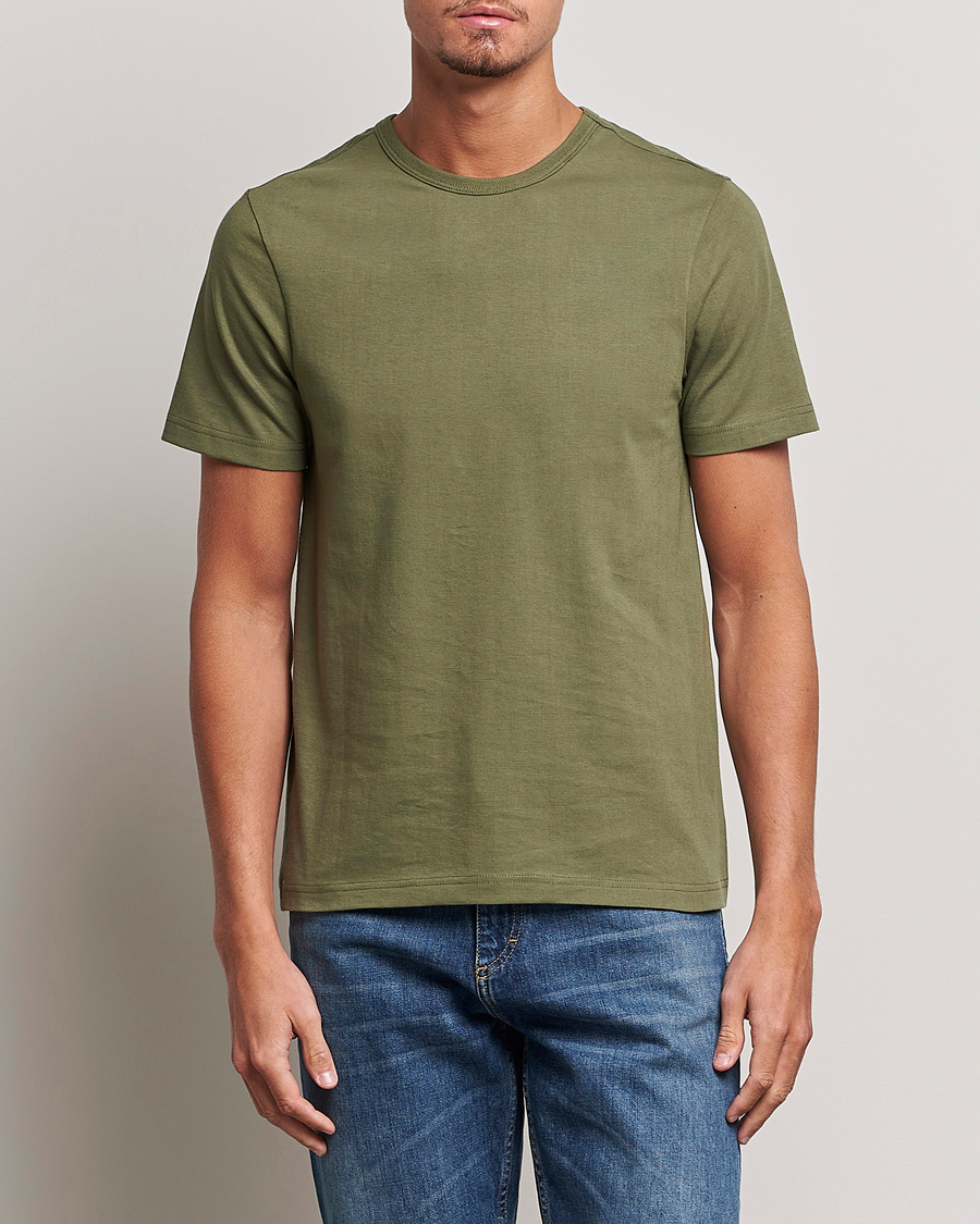 Men | T-Shirts | Merz b. Schwanen | 1950s Classic Loopwheeled T-shirt Army