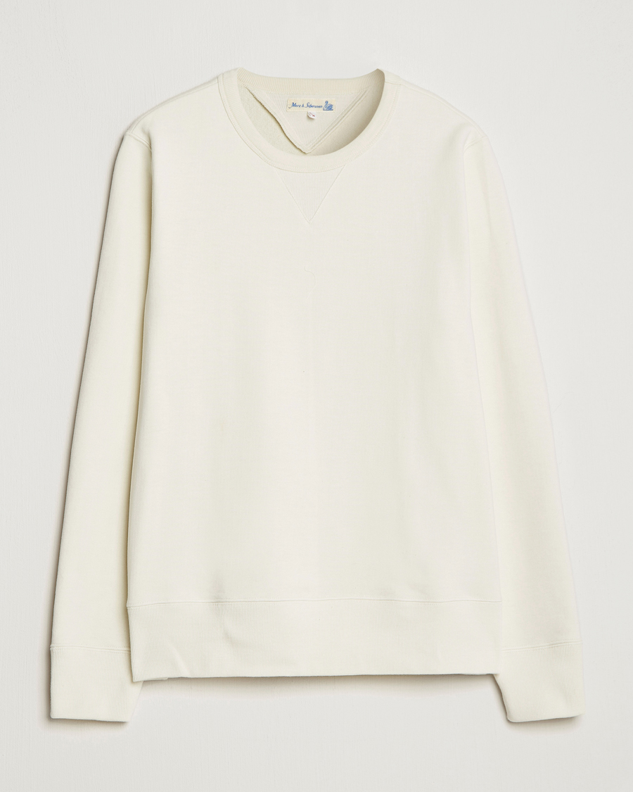 Men | Sweaters & Knitwear | Merz b. Schwanen | Organic Cotton Crew Neck Sweat Oat