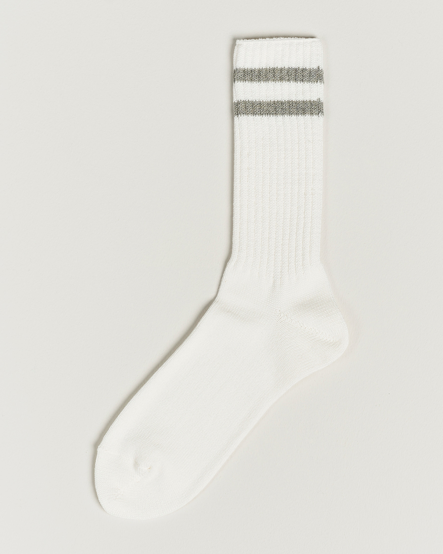 Men | Underwear & Socks | BEAMS PLUS | Schoolboy Socks White/Grey
