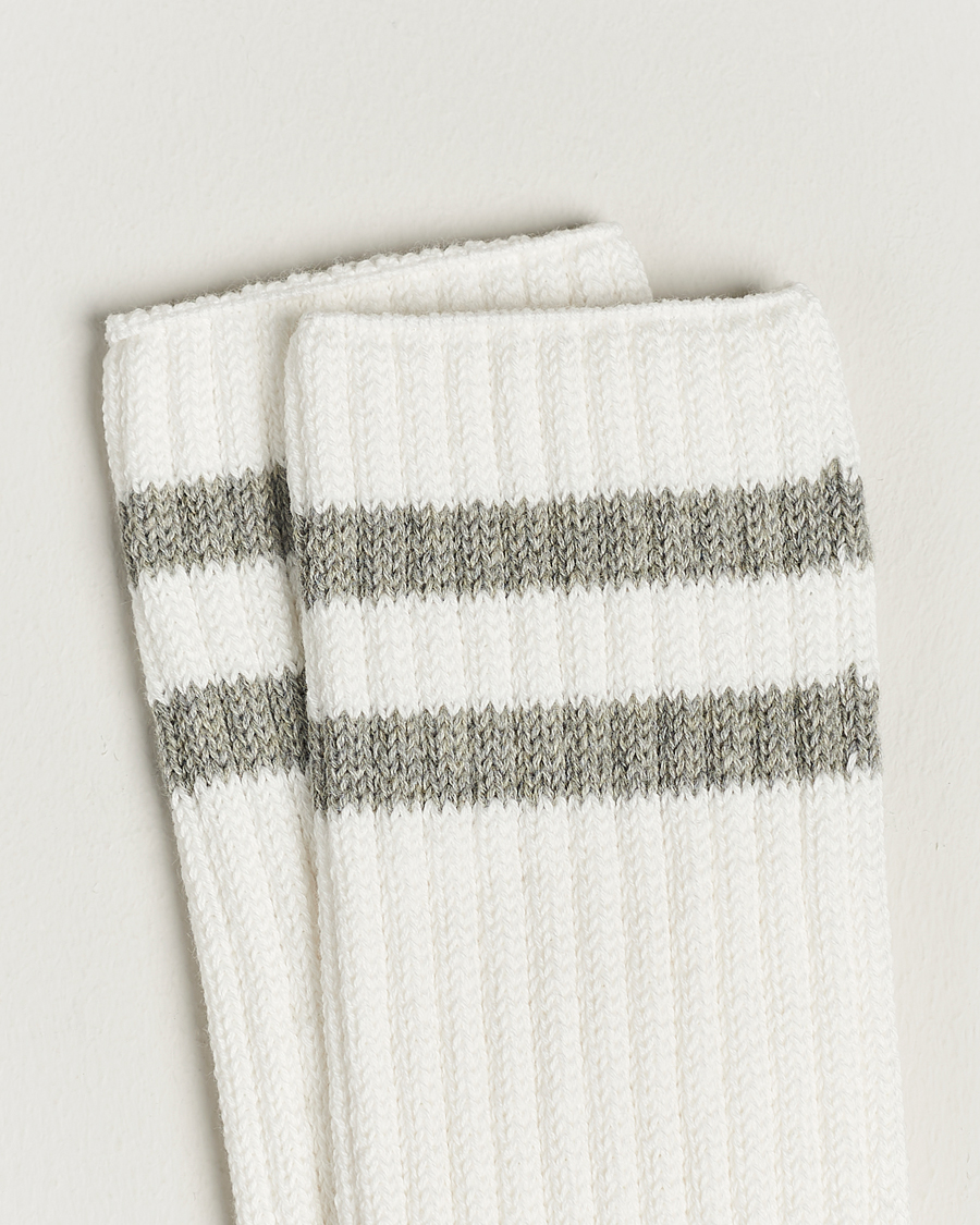 Men | Underwear & Socks | BEAMS PLUS | Schoolboy Socks White/Grey
