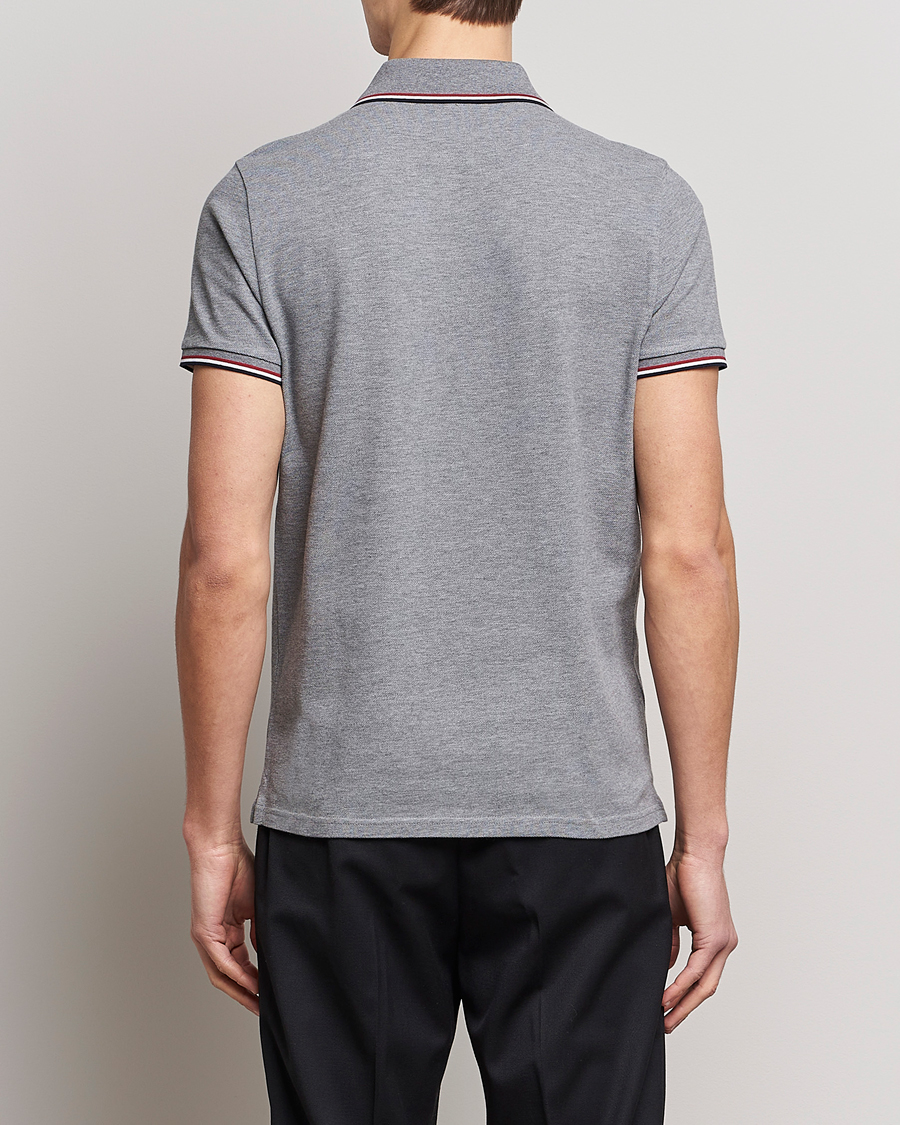 Men | Polo Shirts | Moncler | Contrast Rib Polo Heather Grey