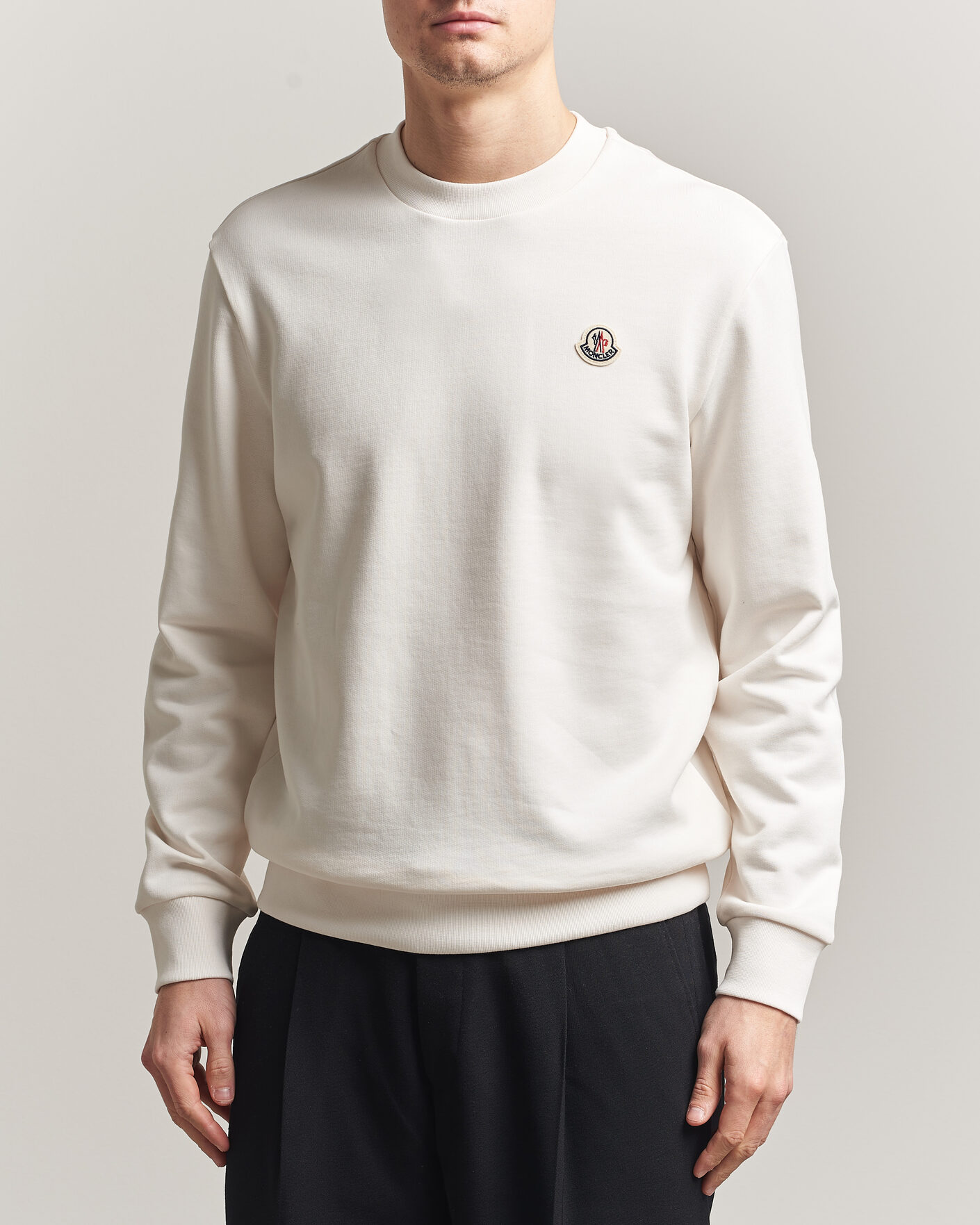 Moncler Logo Sweatshirt White at CareOfCarl.com