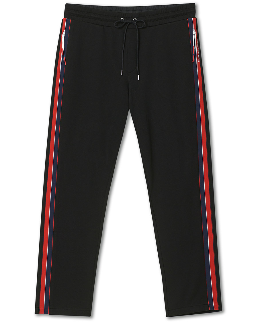 Men | Trousers | Moncler | Tape Logo Sweatpants Black